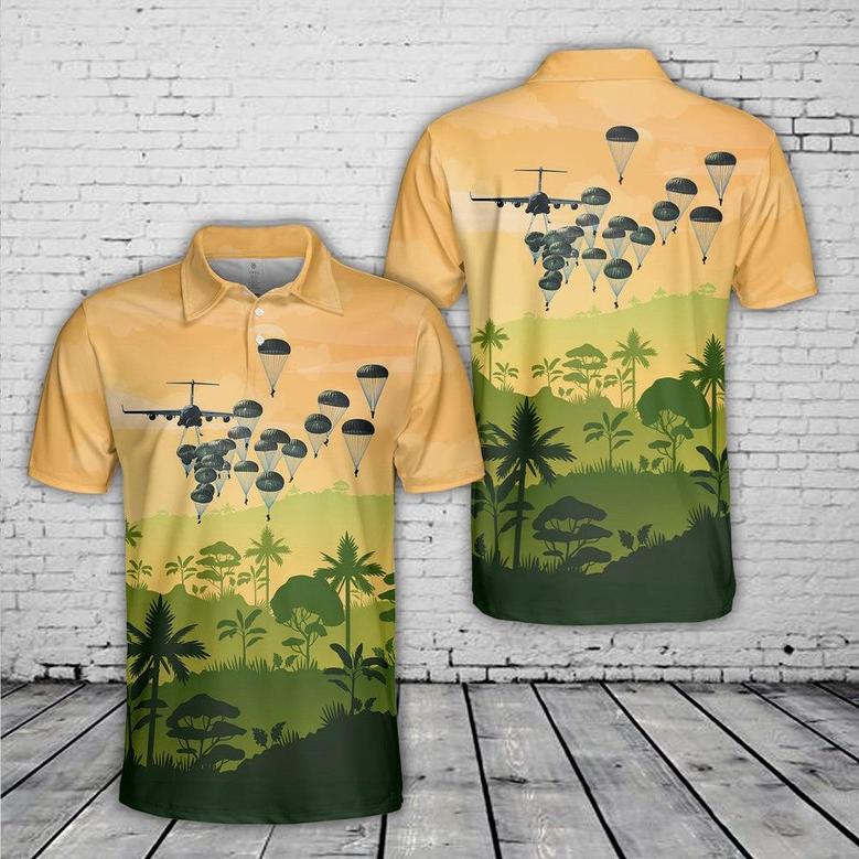 Us Army Paratroopers With The Airborne Division Parachute Polo Shirt, Veteran Polo Shirt