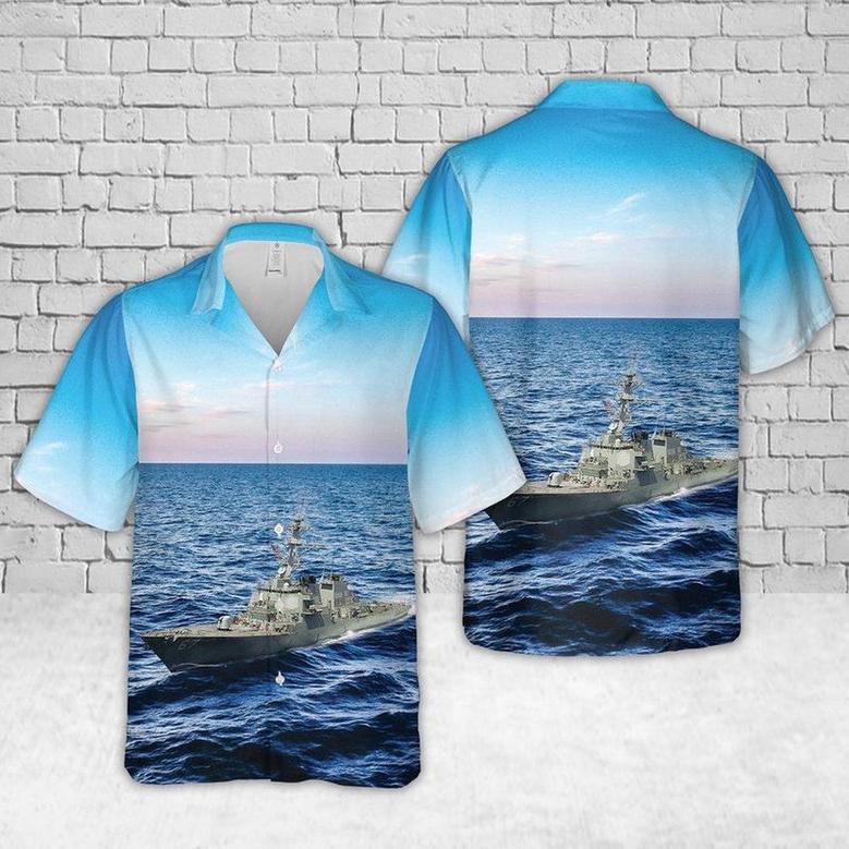 Us Navy Hawaiian Shirt, Us Navy Uss Cole Arleigh Burke-Class Destroyer Hawaiian Shirt