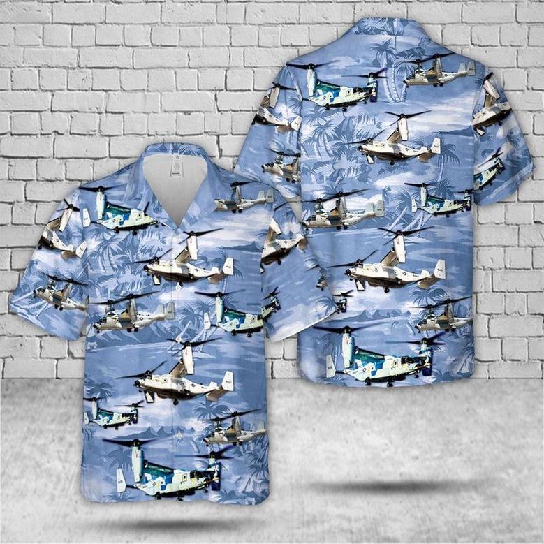 Us Navy Hawaiian Shirt, Us Navy Bell Boeing Osprey Hawaiian Shirt, Military Hawaiian Shirt