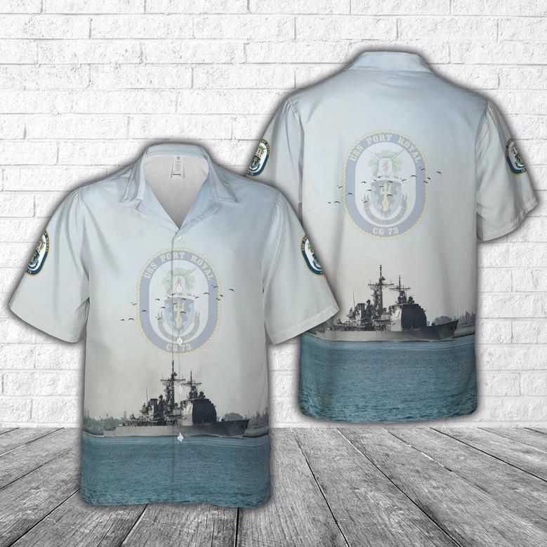 Us Navy Hawaiian Shirt, Us Navy Uss Port Royal Ticonderoga-Class Guided Missile Cruiser Hawaiian Shirt