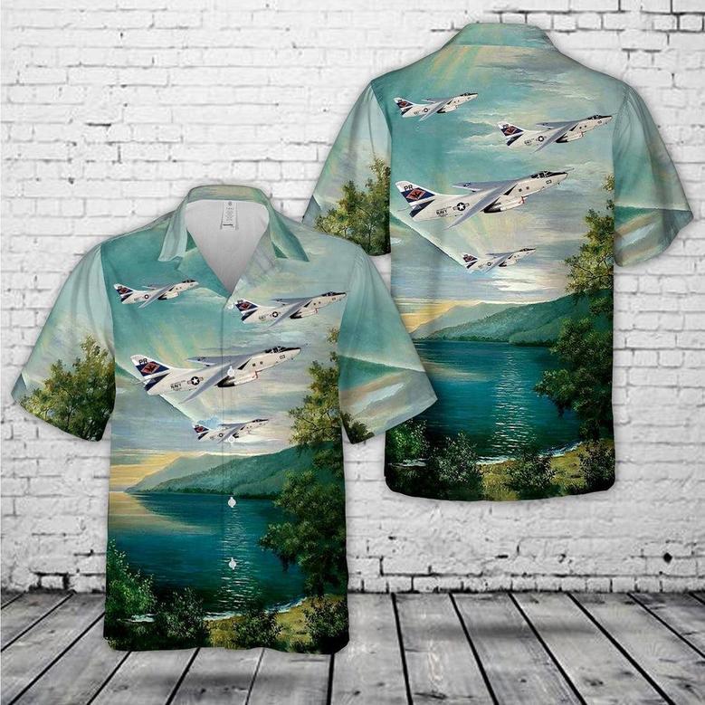 Us Navy Hawaiian Shirt, Us Navy Douglas Skywarrior (Buno 146452) Fleet Reconnaissance Squadron World Watchers Hawaiian Shirt