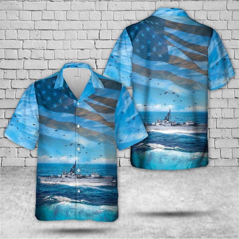 Us Navy Hawaiian Shirt, Us Navy Uss Voge Hawaiian Shirt, Military Hawaiian Shirt