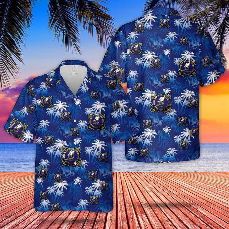 Us Navy Hawaiian Shirt, Us Navy Seabee With Anchor Hawaiian Shirt, Military Hawaiian Shirt