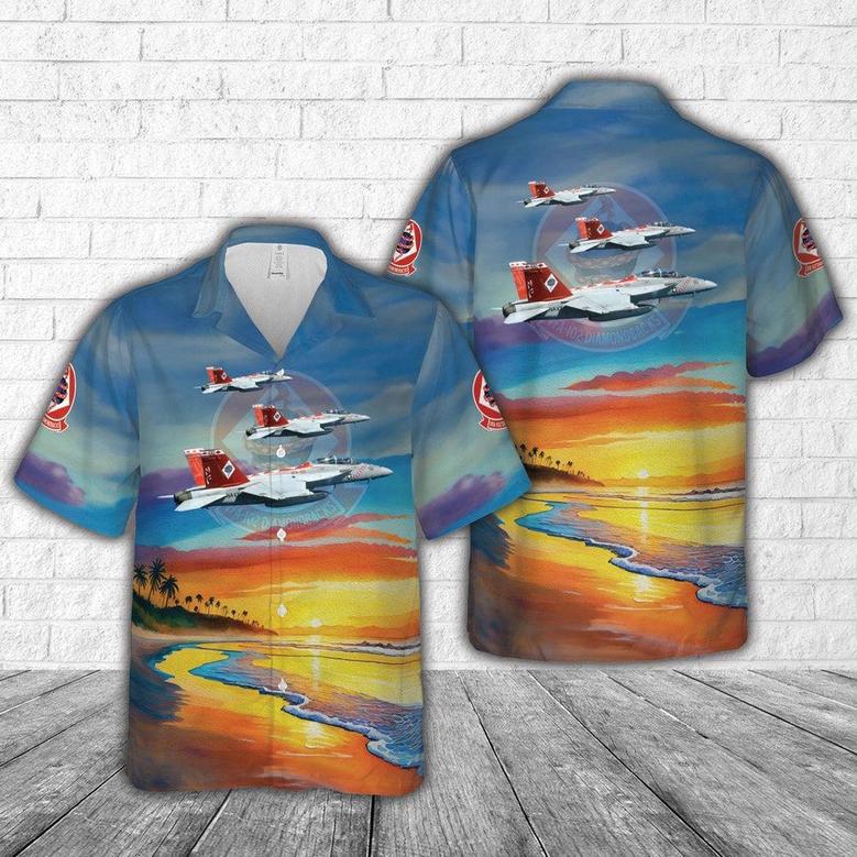 Us Navy Hawaiian Shirt, Us Navy 'Diamondbacks' F Super Hornet Hawaiian Shirt, Military Hawaiian Shirt