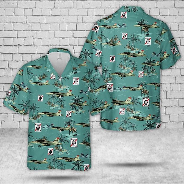 Us Navy Hawaiian Shirt, Us Navy Black Aces Super Hornet Hawaiian Shirt, Military Hawaiian Shirt