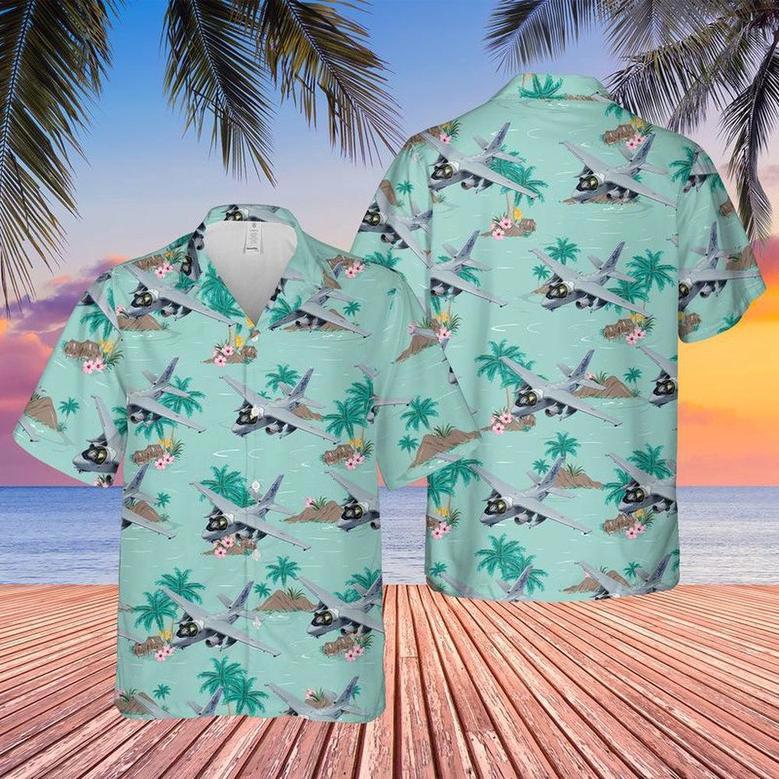 Us Navy Hawaiian Shirt, Us Navy Lockheed Viking Navy One Of Blue Wolves Hawaiian Shirt, Military Hawaiian Shirt