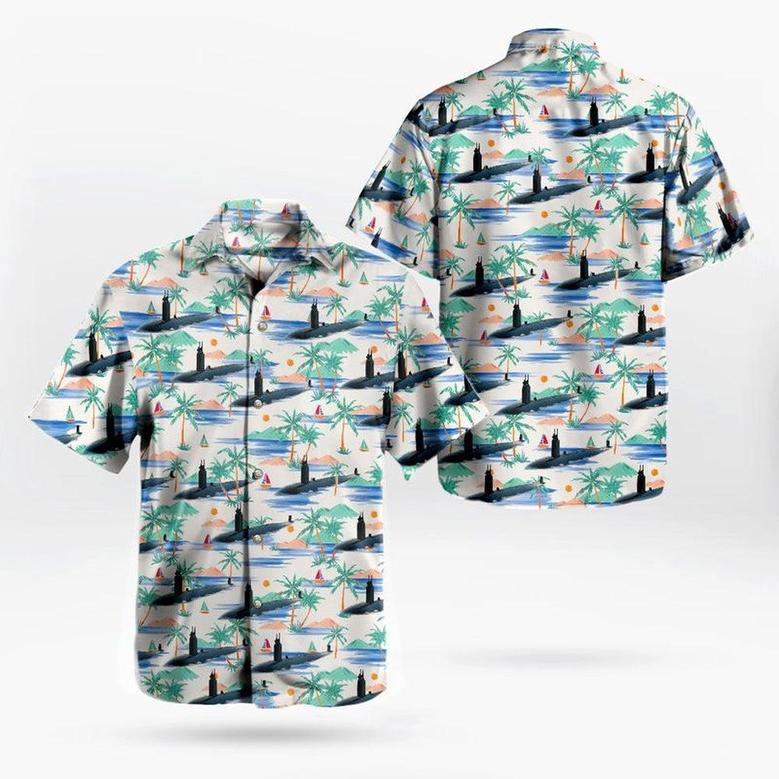 Us Navy Hawaiian Shirt, Us Navy Uss Asheville Attack Submarine Hawaiian Shirt, Military Hawaiian Shirt