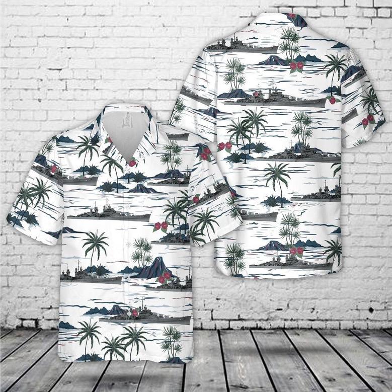 Us Navy Hawaiian Shirt, Us Navy Uss San Diego Atlanta-Class Light Cruiser In Wwii Hawaiian Shirt