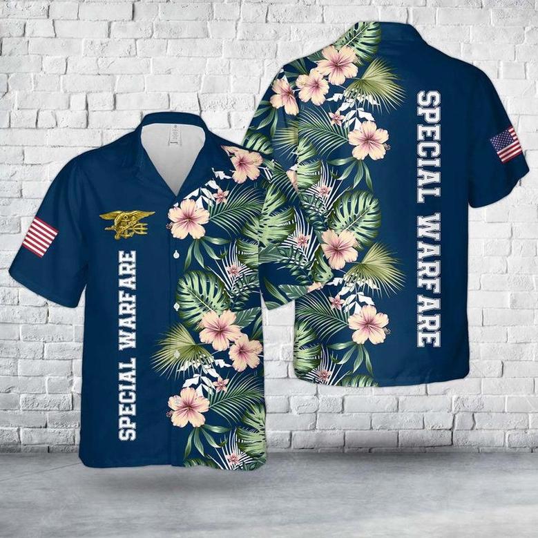 Us Navy Hawaiian Shirt, Us Navy Special Warfare Hawaiian Shirt, Military Hawaiian Shirt