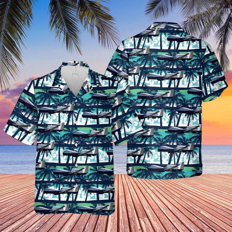 Us Navy Hawaiian Shirt, Us Navy Northrop Grumman Triton Hawaiian Shirt, Military Hawaiian Shirt