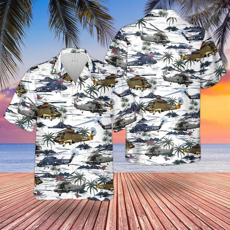 Us Navy Hawaiian Shirt, Us Navy Kaman Seasprite Hawaiian Shirt, Military Hawaiian Shirt