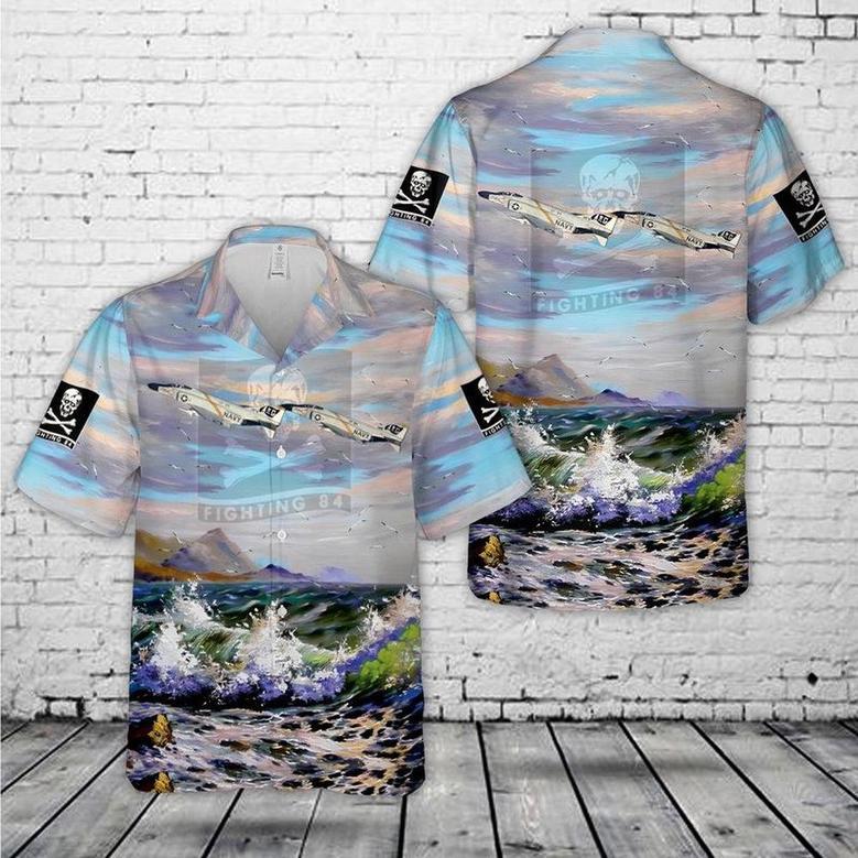 Us Navy Hawaiian Shirt, Us Navy Mcdonnell Phantom Ii Hawaiian Shirt, Military Hawaiian Shirt