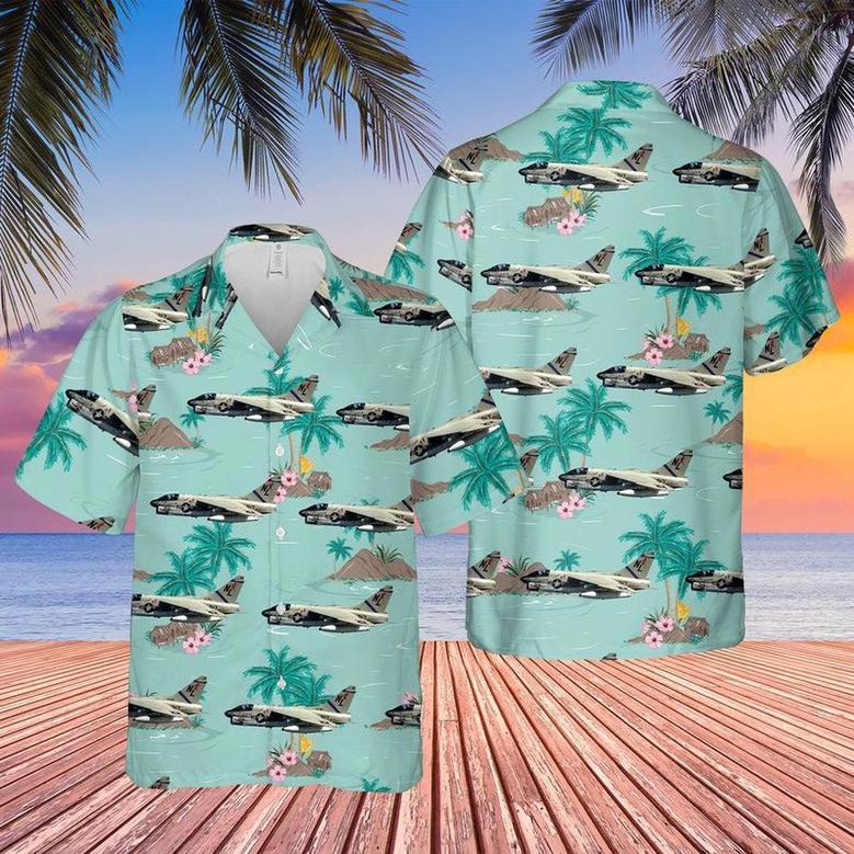 Us Navy Hawaiian Shirt, Us Navy Corsair Ii Of Fighting Redcocks Hawaiian Shirt, Military Hawaiian Shirt