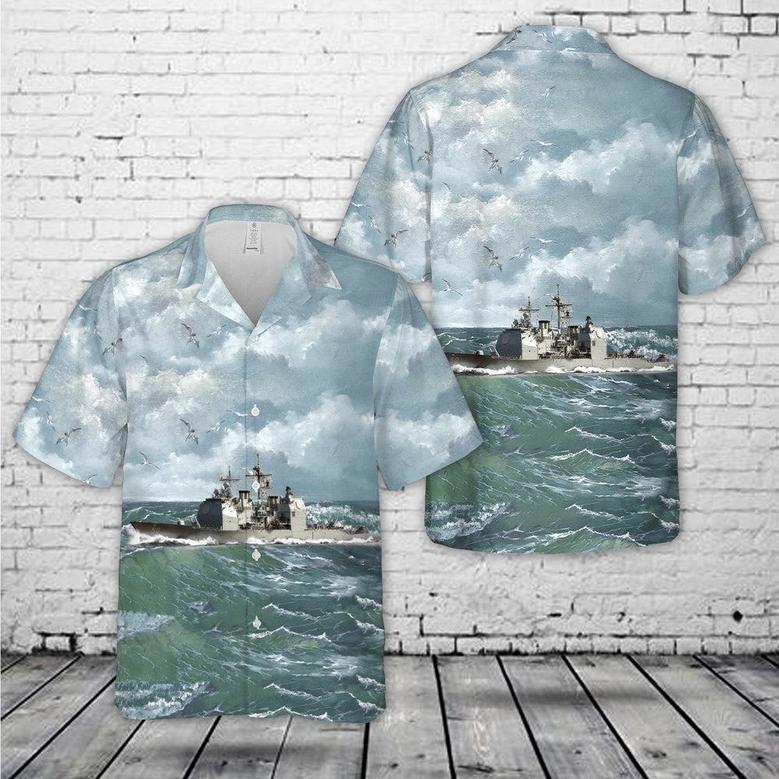 Us Navy Hawaiian Shirt, Us Navy Uss Valley Forge Ticonderoga-Class Cruiser Hawaiian Shirt, Military Hawaiian Shirt