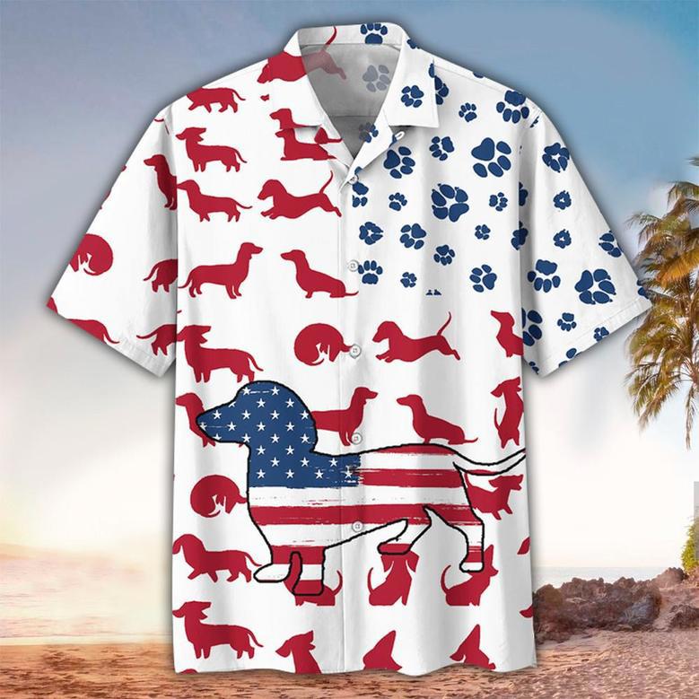 Usa Flag Dachshund Of July Hawaiian Aloha Shirts