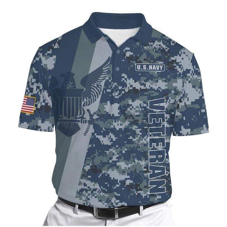 Veteran Polo Shirt, Father's Day Gift Us Navy Honor The Fallen Camo Polo Shirt
