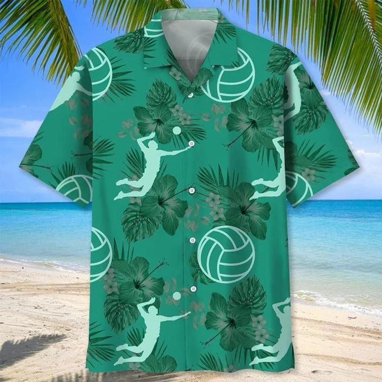 Volleyball Kelly Green Hawaiian Shirts, Volleyball Hawaii Aloha Beach Shirts