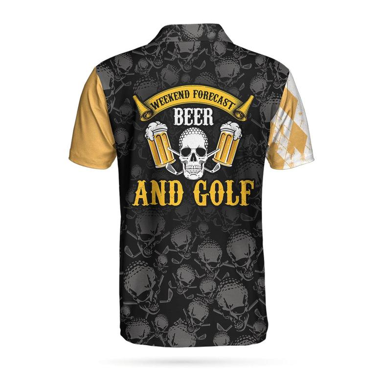 Weekend Forecast Beer And Golf With Skeleton Polo Shirt Coolspod