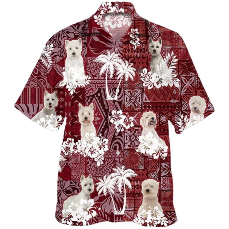 West Highland White Terrier Hawaiian Shirt, Kute Dog Hawaiian Shirts