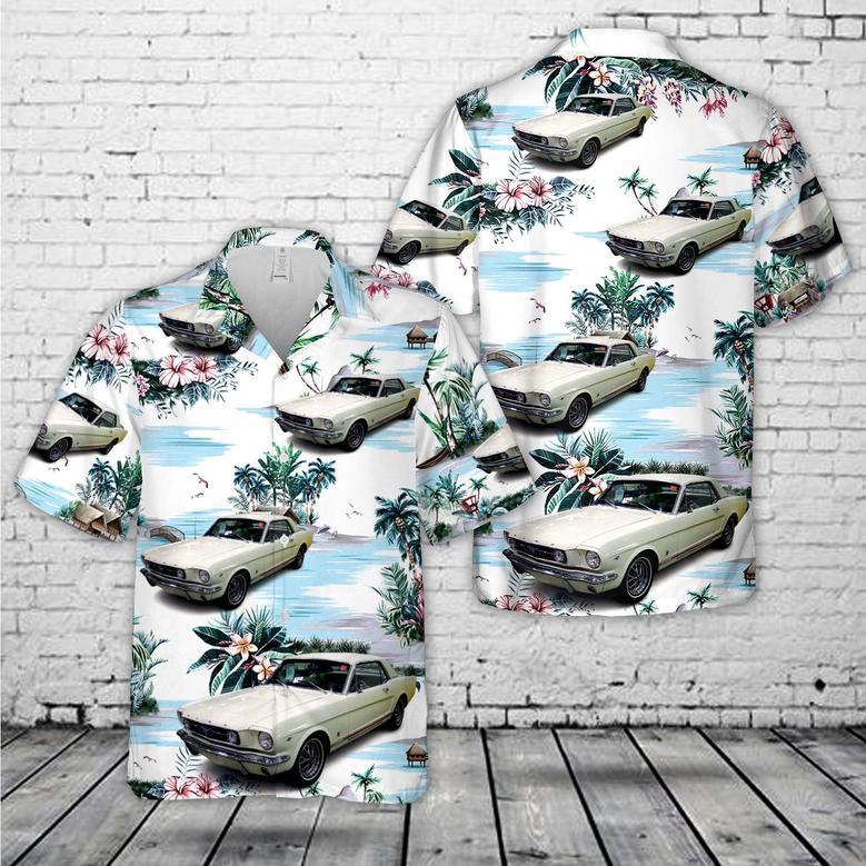 1964 - 1968 Ford Mustang Gt Coupe Hawaiian Shirt, Classic Car Hawaiian Shirt, Vintage Car Shirt Summer Gifts