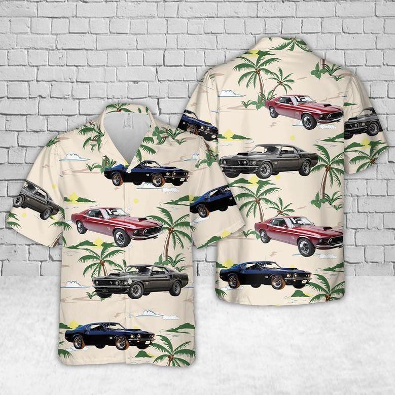 1969 Ford Mustang Boss 429 Hawaiian Shirt For Men, Classic Car Hawaiian Shirt, Vintage Car Shirt Summer Gifts