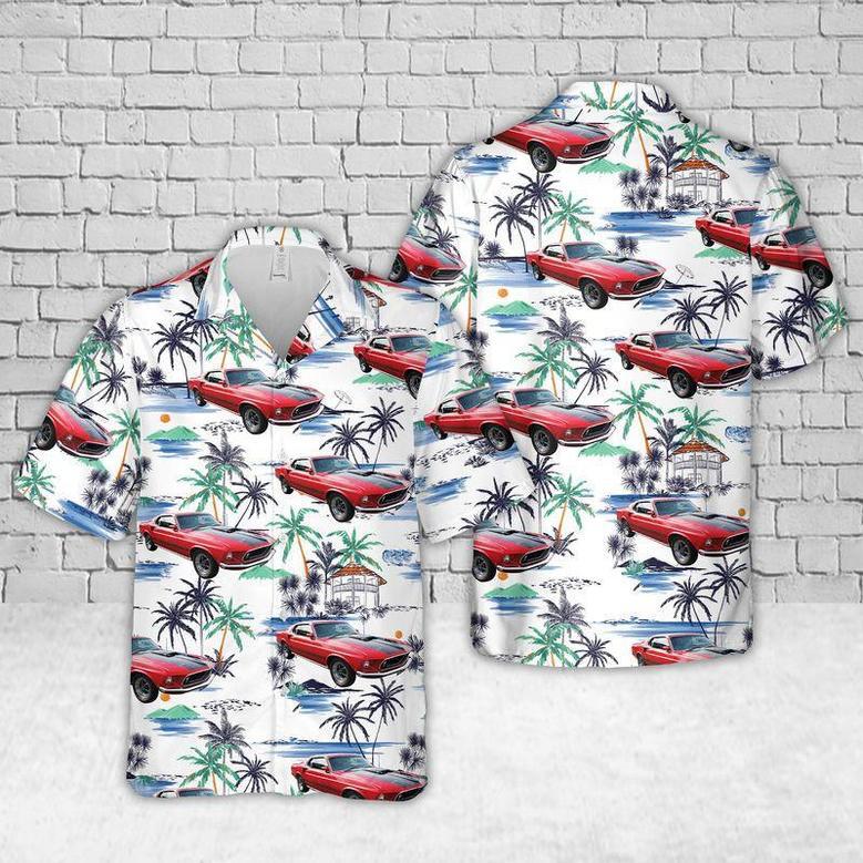 1969 Ford Mustang Mach 1 Hawaiian Shirt For Men, Classic Car Hawaiian Shirt, Vintage Car Shirt Summer Gifts