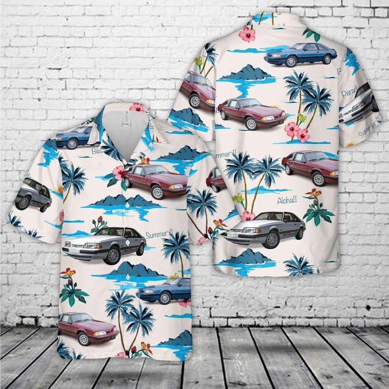 1989 Ford Mustang Hawaiian Shirt For Men, Classic Car Hawaiian Shirt, Vintage Car Shirt Summer Gifts