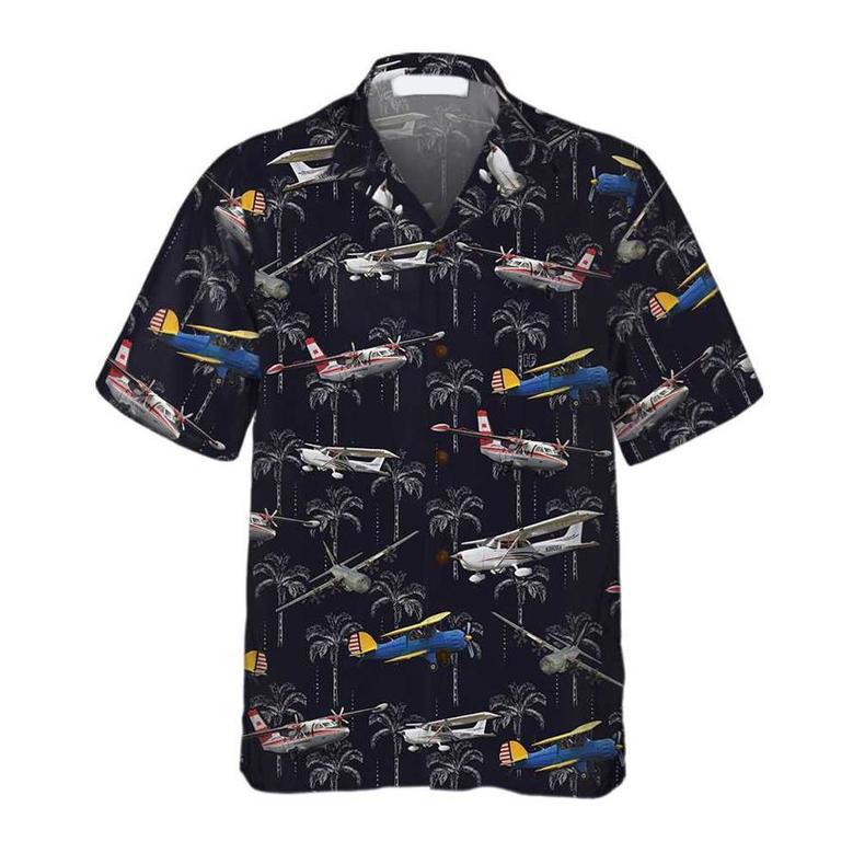 Aircraft On Coconut Forest Hawaiian Shirt, Tropical Aircraft Aviation Shirt For Men Summer Gifts