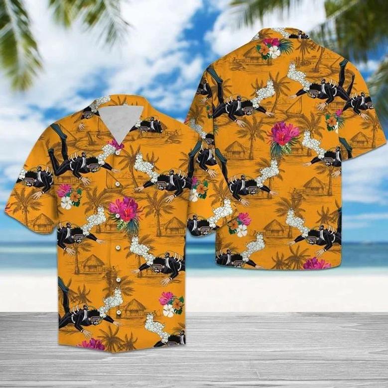 All About Scuba Diving Tropical Flowers Hawaiian Shirt Summer Gifts