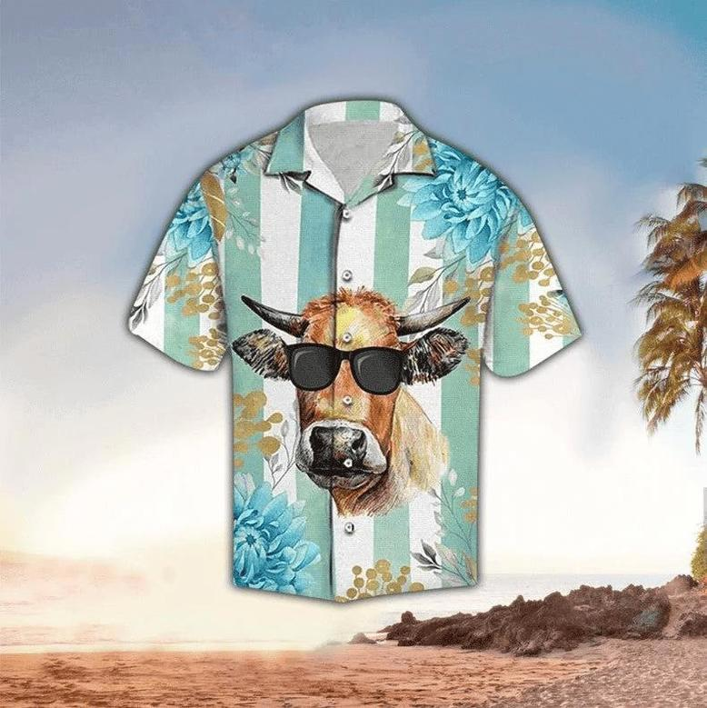 Amazing Tropical Cow All Over Printed Unisex Hawaiian Shirt Hawaii Shirt Men Summer Gifts