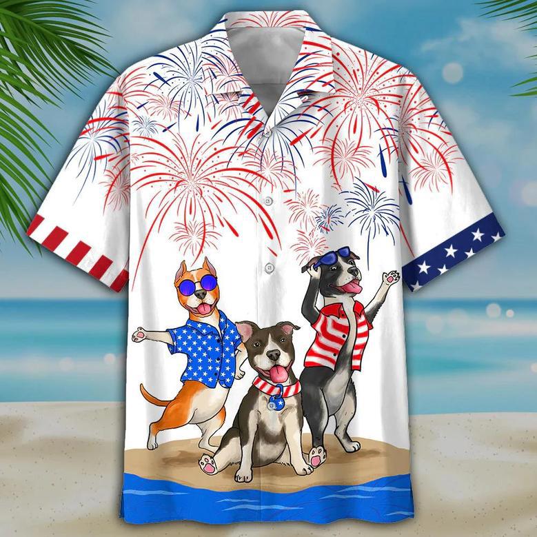 American Staffordshire Terrier Shirts - Independence Day Is Coming, Men's Usa Patriotic Hawaiian Shirt Summer Gifts