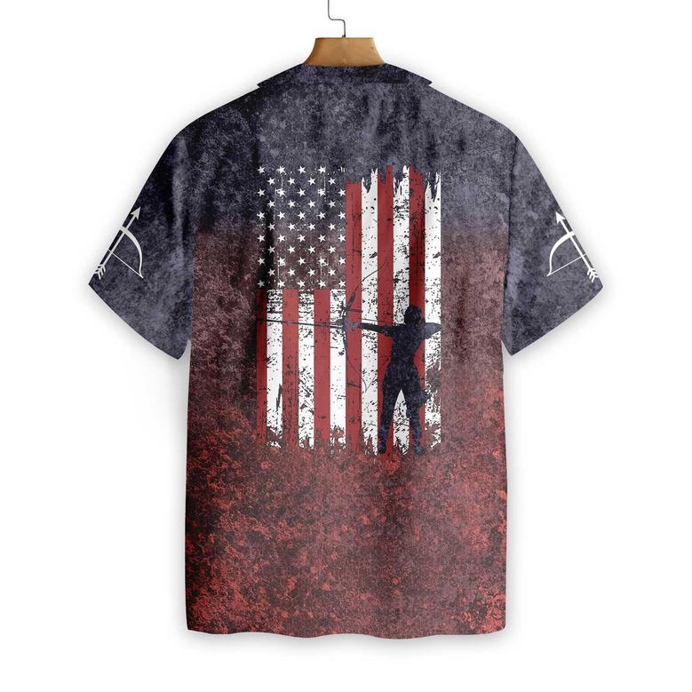 Archery Usa Flag Hawaiian Shirt For Men, Archery Shirt, Gift For Archery Lover Summer Gifts