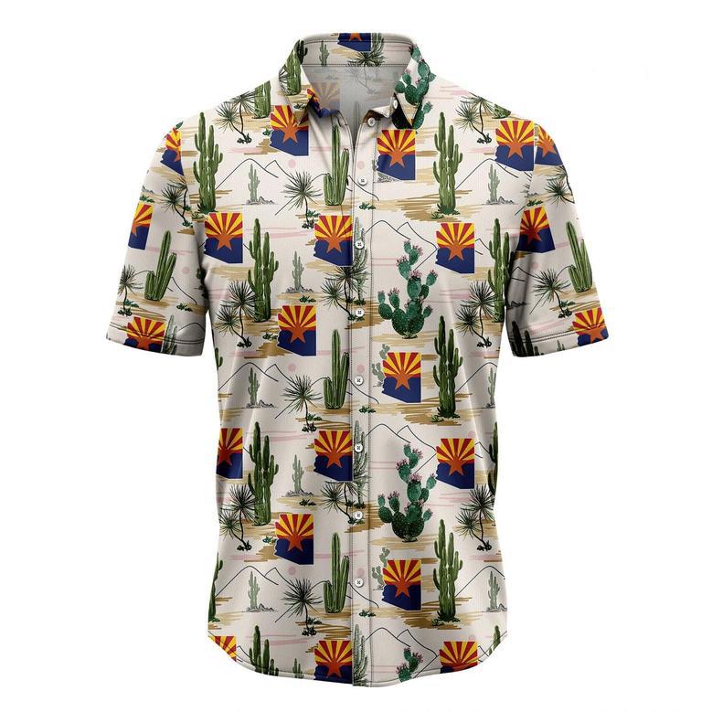 Arizona Cactus Hawaiian Shirt, Summer Hawaiian Shirts For Men, Aloha Beach Shirt Summer Gifts