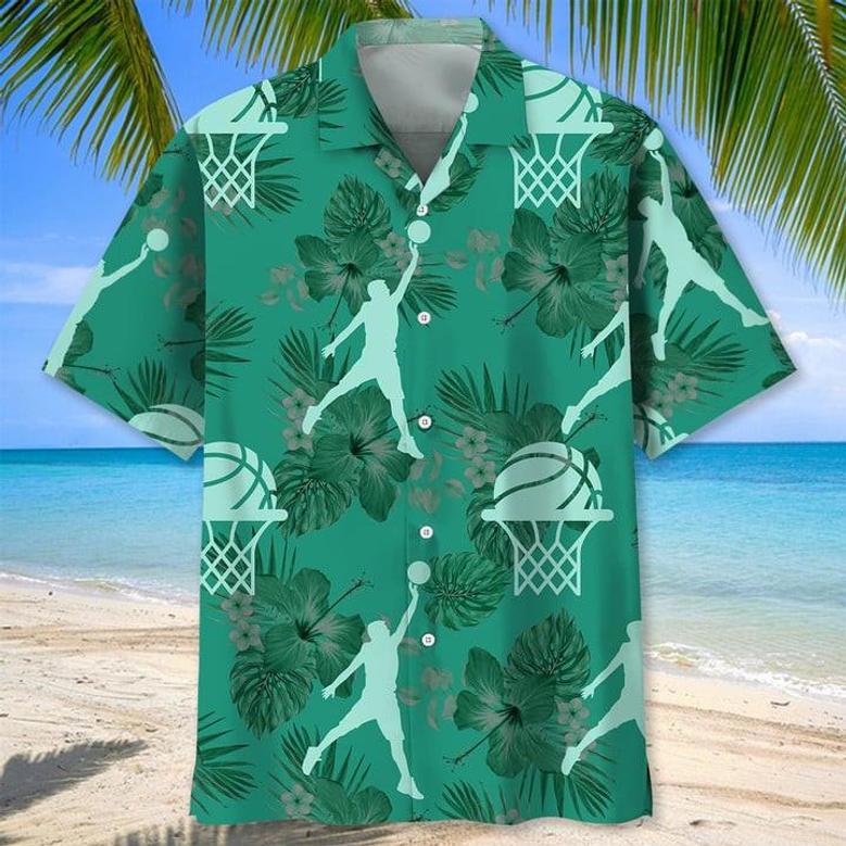 Basketball Hawaiian Nature , Summer Gift For Women, Men Unisex Hawaiian Shirt Aloha Shirt