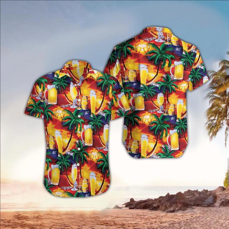 Beer Pattern Hawaii Shirt, Perfect For Beer Lover, For Men Unisex Hawaiian Shirt Aloha Shirt