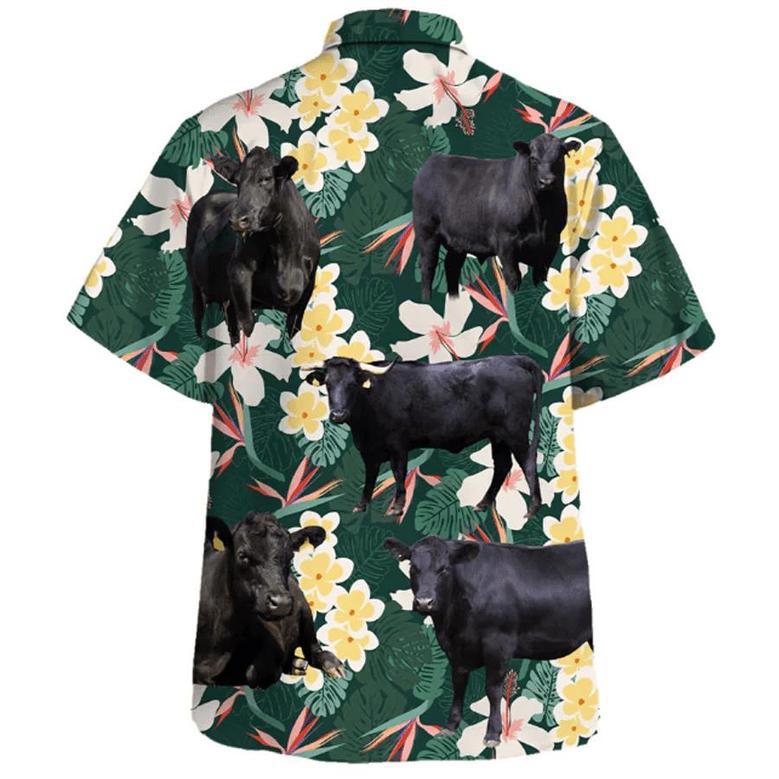 Black Angus Cow , Farm Lover Hawaii Shirt, Cow Lovers, Shirt For Men, Tropical Shirts, Gift For Him Unisex Hawaiian Shirt Aloha Shirt