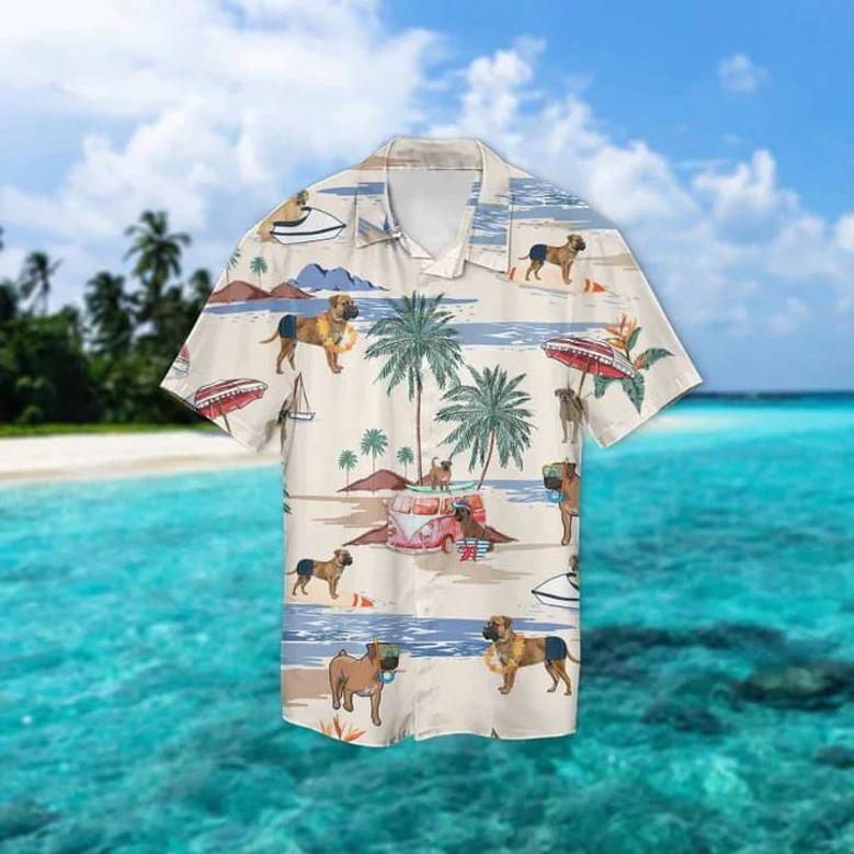 Boerboel Summer Beach Hawaiian Shirt, Hawaiian Shirts For Men, Hawaiian Shirts For Men, Aloha Beach Shirt Summer Gifts