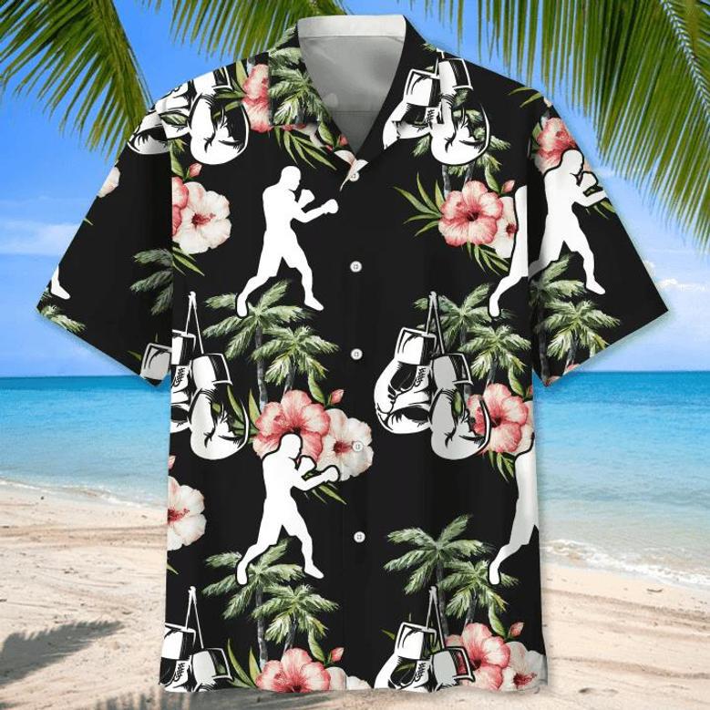 Boxing Nature Flower For Men, Boxing Player Shirt, Boxing Gifts Unisex Hawaiian Shirt Aloha Shirt