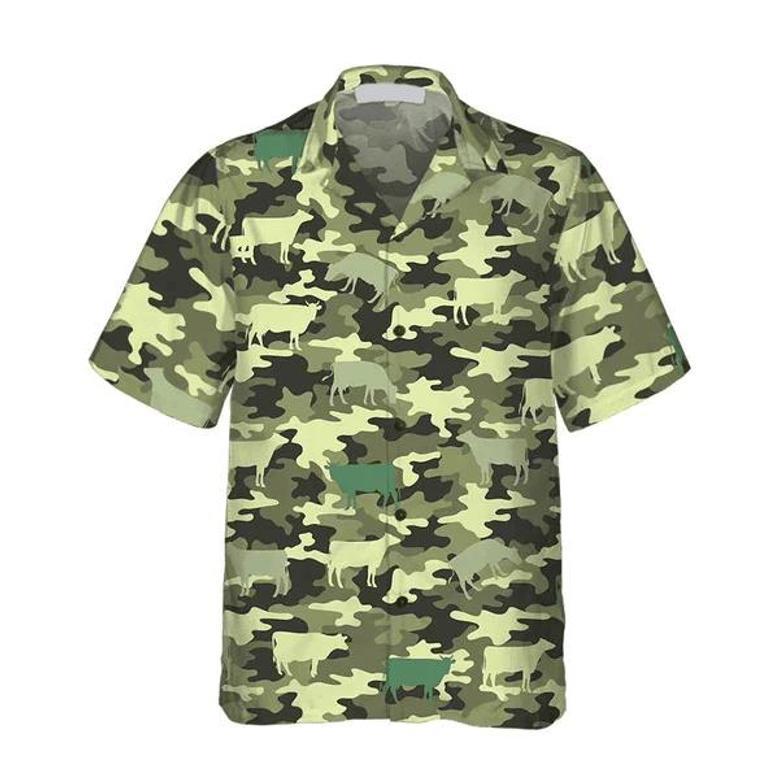 Camouflage Cow All Printed , Cow , Summer Gifts For Men And Women Unisex Hawaiian Shirt Aloha Shirt