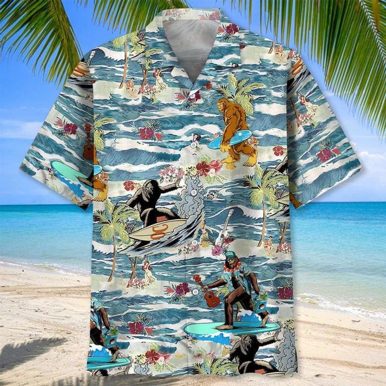 Camping Bigfoot For Men, Camping Shirt, Adventure Shirts Unisex Hawaiian Shirt Aloha Shirt