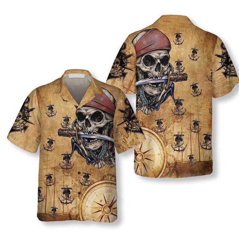 Captain Pirate Hawaiian Shirt, Cool Pirate Shirt For Adults, Pirate Pattern Shirt For Men Summer Gifts