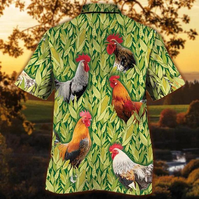 Chicken Corn Pattern , Summer Gifts For Men And Women Unisex Hawaiian Shirt Aloha Shirt