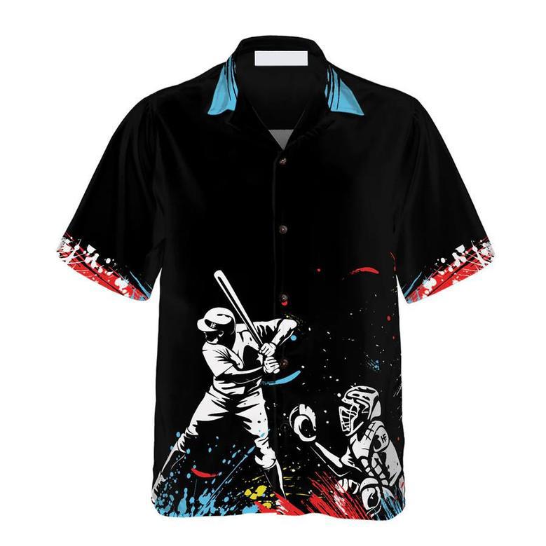 Colorful Baseball Dark Background Hawaiian Shirt For Men Summer Gifts