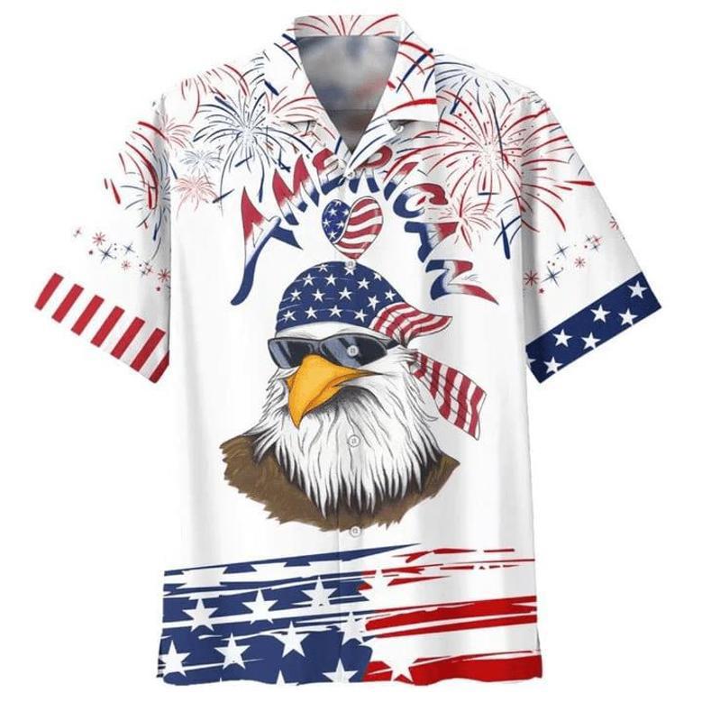 Cool Eagle American , Independence's Day Eagle In Us Flag Pattern, Eagle Hawaii Shirt, For Men Unisex Hawaiian Shirt Aloha Shirt