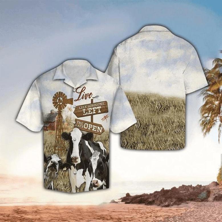 Cow Farm Hawaiian Shirt, Hawaii Shirt Men, Aloha Shirt, Tropical Sleeve Summer Summer Gifts