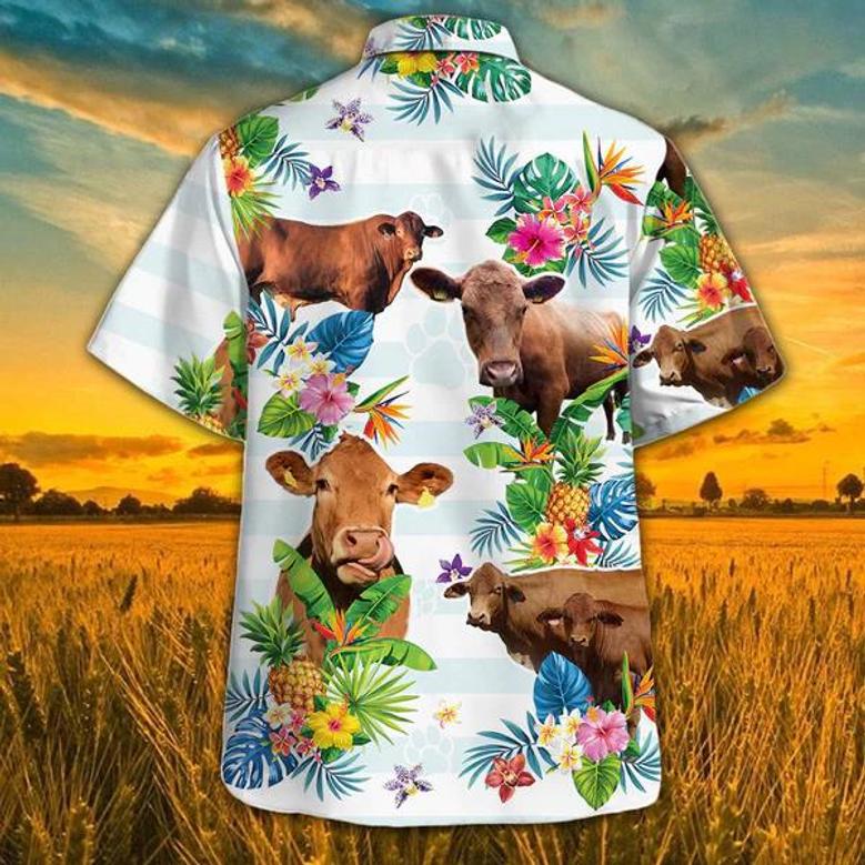 Cow Hawaiian Theme Plants Pineapple , Cow , Summer Gifts For Men And Women Unisex Hawaiian Shirt Aloha Shirt