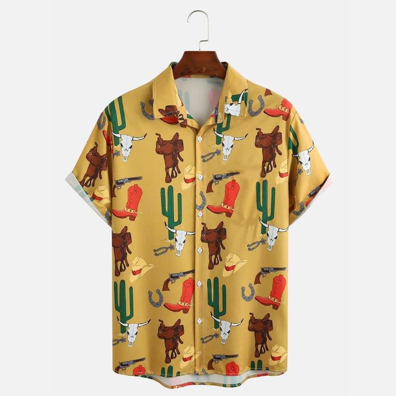 Cowboy And Western Desert Elements Hawaiian Shirt For Men And Women Summer Gifts