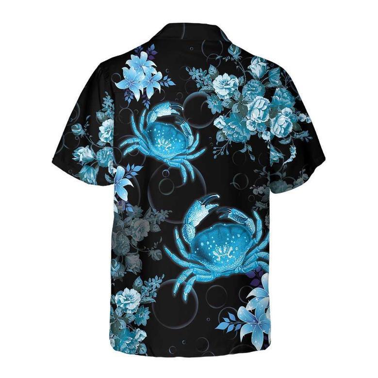 Crab In Blue Hawaiian Shirt, Floral Crab Hawaiian Shirt Summer Gifts