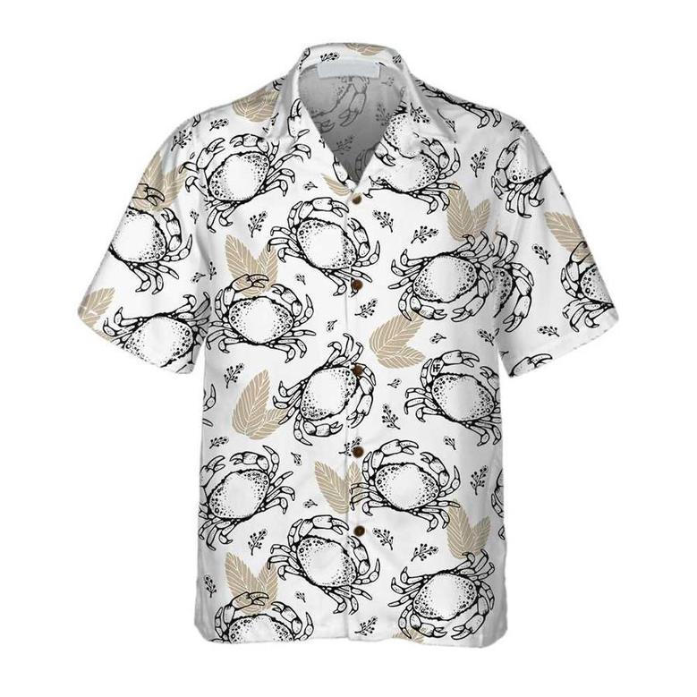 Crab On Light Blue Hawaiian Shirt, Unique Crab Shirt, Crab Print Shirt For Adults Summer Gifts