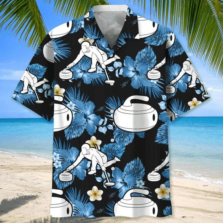 Curling Blue Nature , For Men, Summer Gift Unisex Hawaiian Shirt Aloha Shirt